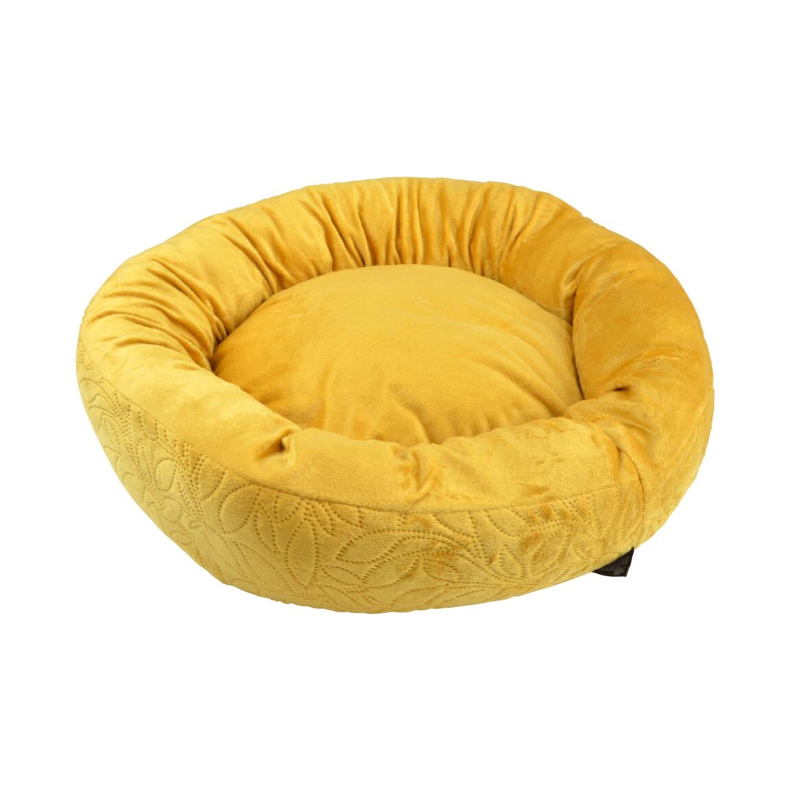 Cuscino per cane e gatto rotondo per gatto e cane ciambella Boho D50 cm  Senape - Prodotti per animali - Eminza