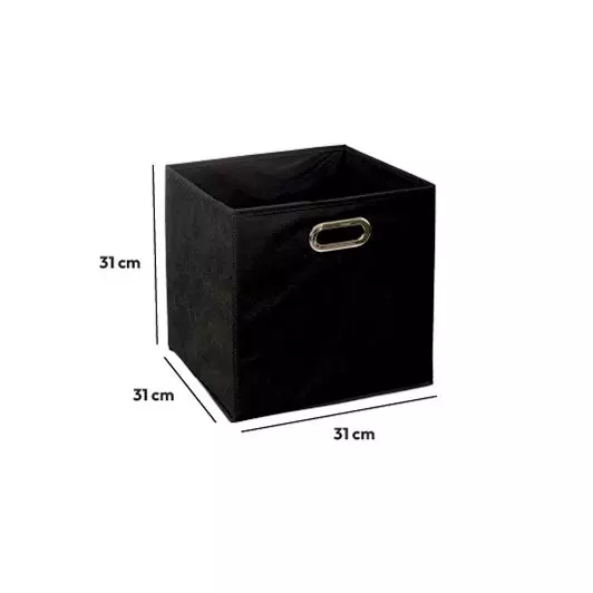 Aufbewahrungsbox, Schwarz, 31x31x31 Cm – Faltbar, Aus Polypropylen