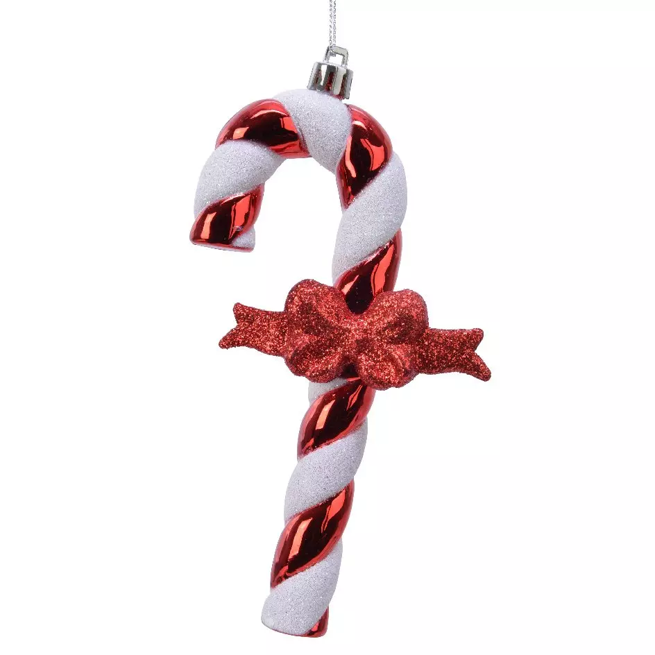 24 Pièces Canne De Bonbons Plastique De Noël, Suspendus Candy Cane De