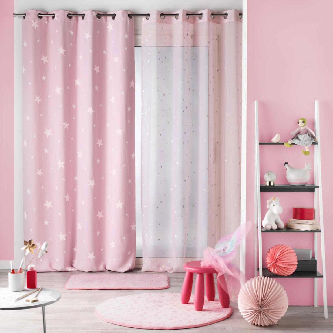 Tenda trasparente fosforescente (140 x 240 cm) Fluo night Rosa - Biancheria  da casa bambini - Eminza