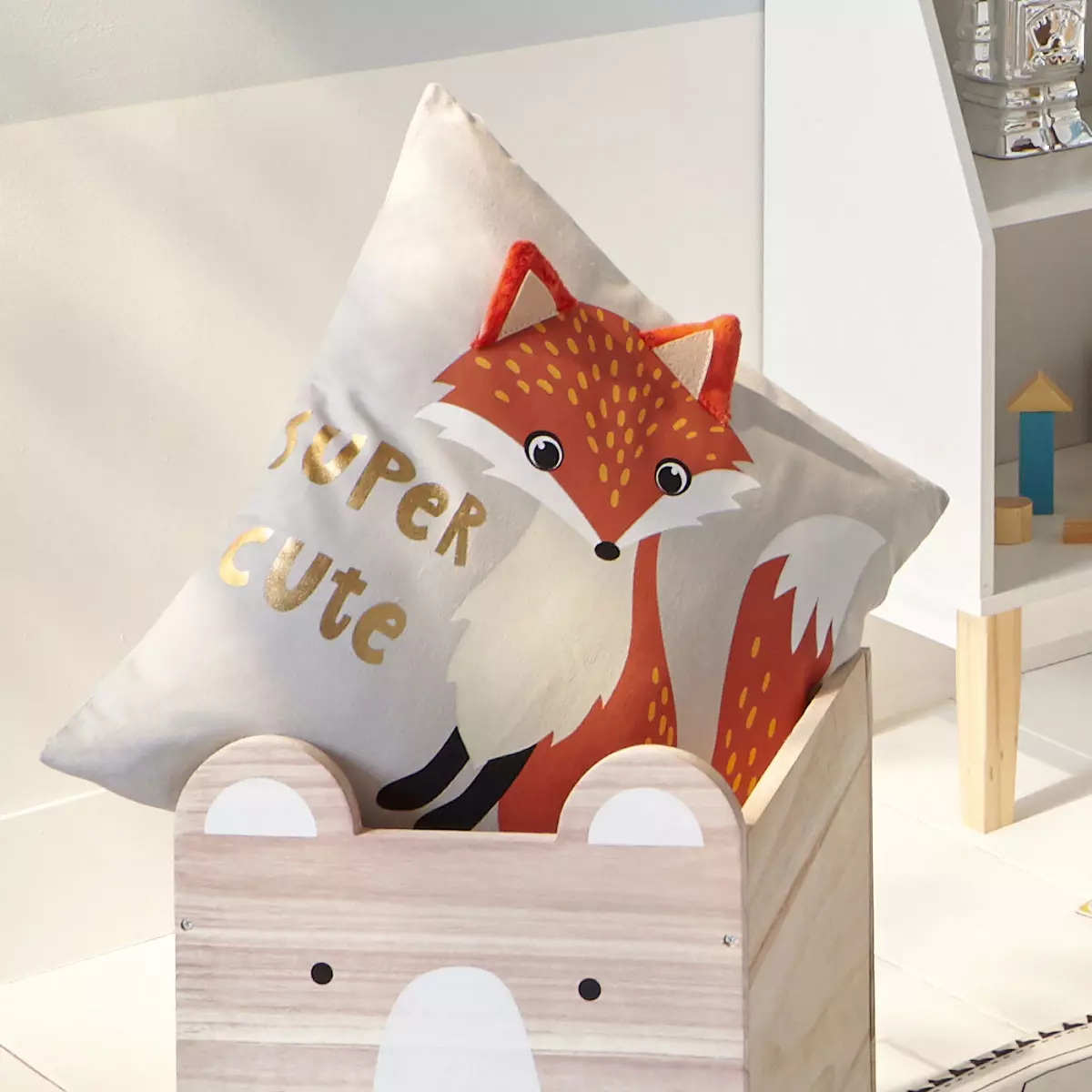 Oreiller Enfant Memory Foam 45x27 Cm - Design Renard, Taie Soie Glacée - Pour Enfants Dès 3 Ans, Ergonomique - 3