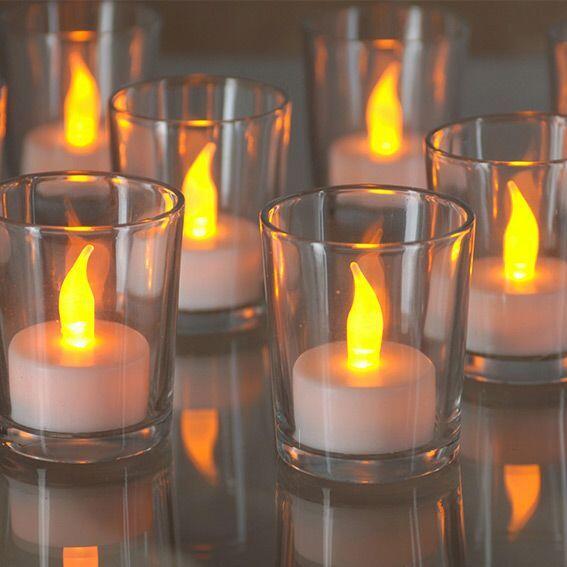 Lot de 6 bougies chauffe plat LED Elyo Blanc chaud - Décoration de table de  fête - Eminza