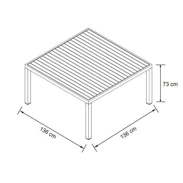Copertura di protezione impermeabile per tavolo quadrato 165 x 165 cm -  Tortora - Tessile per esterno - Eminza