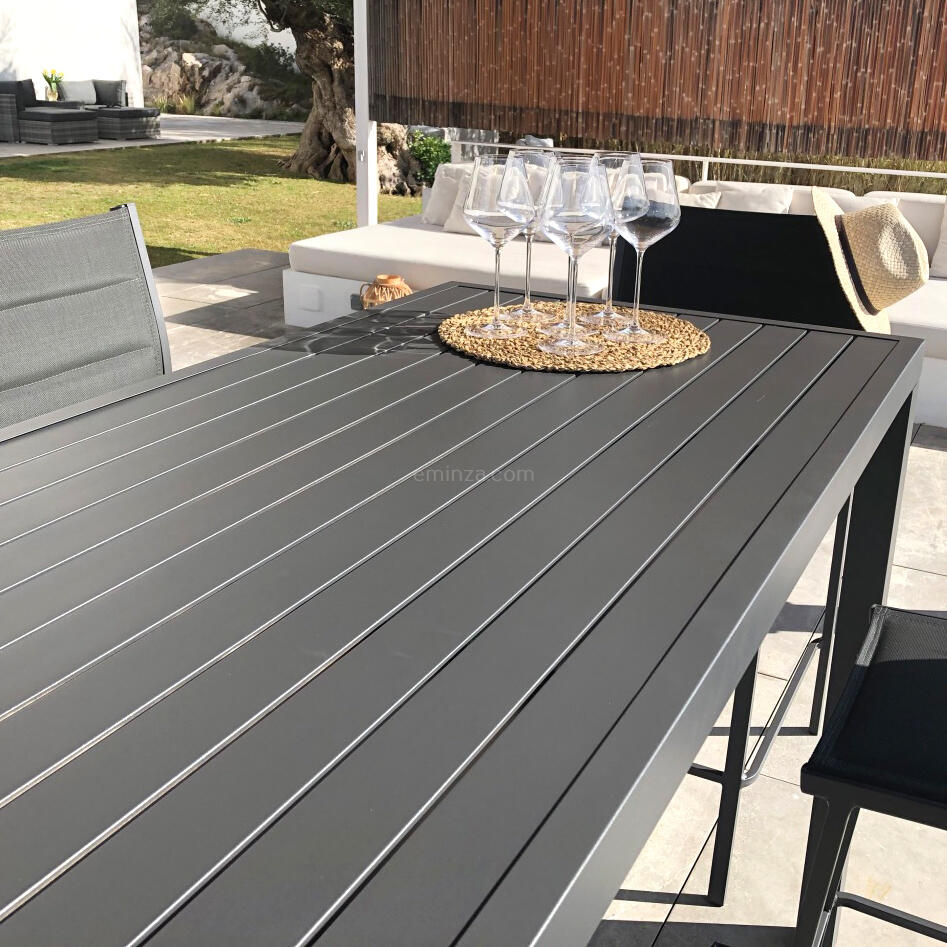 Tavolo alto bar Alluminio Murano - Grigio antracite - Salotto da giardino,  tavoli e sedie - Eminza