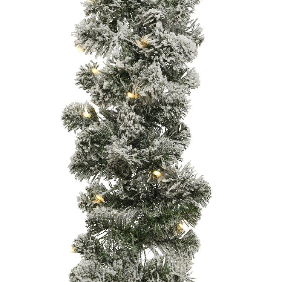 Guirlande de Noël avec guirlande lumineuse LED 270 cm Guirlande de Noël  artificielle Guirlande de Noël Décoration de Noël Noël, couronne de porte  inté