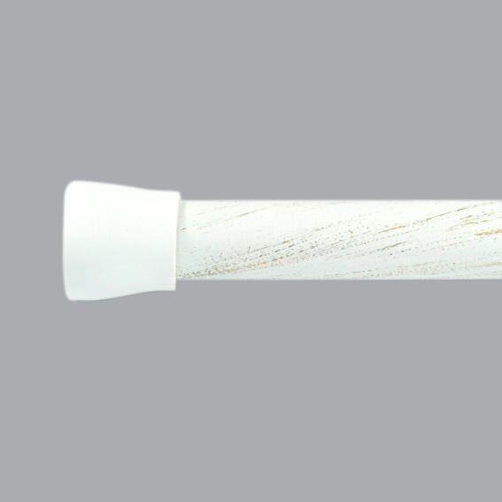 Kit de barra extensible (135 a 225 cm) Cilíndro estriado Blanco - Accesorio  y barra para cortina - Eminza
