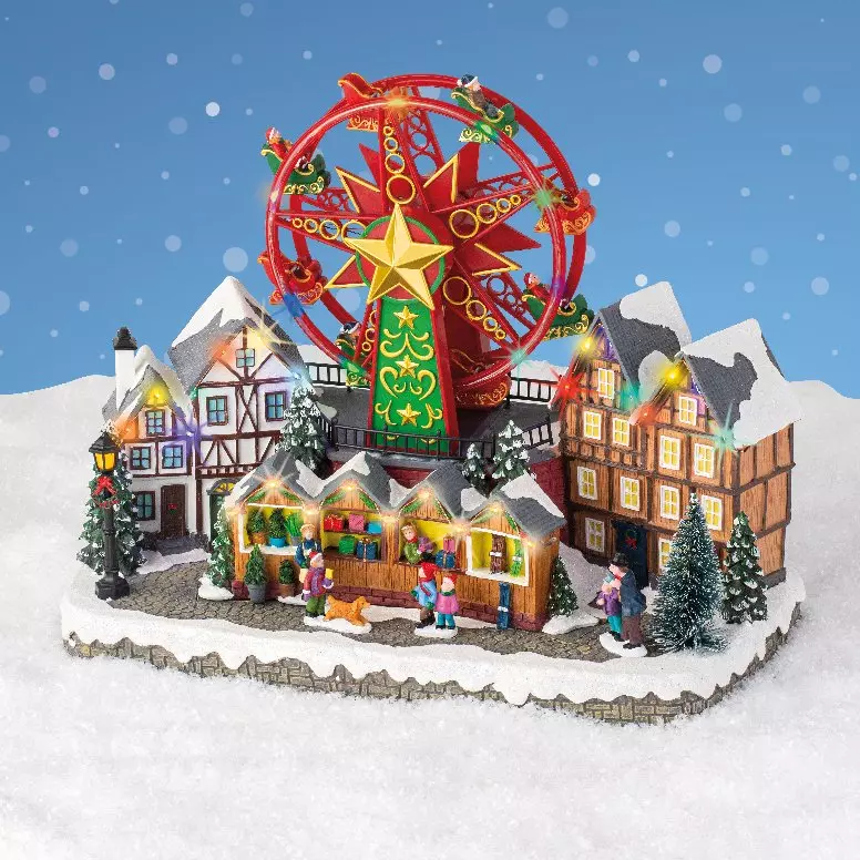 Village de noel lumineux et musical top