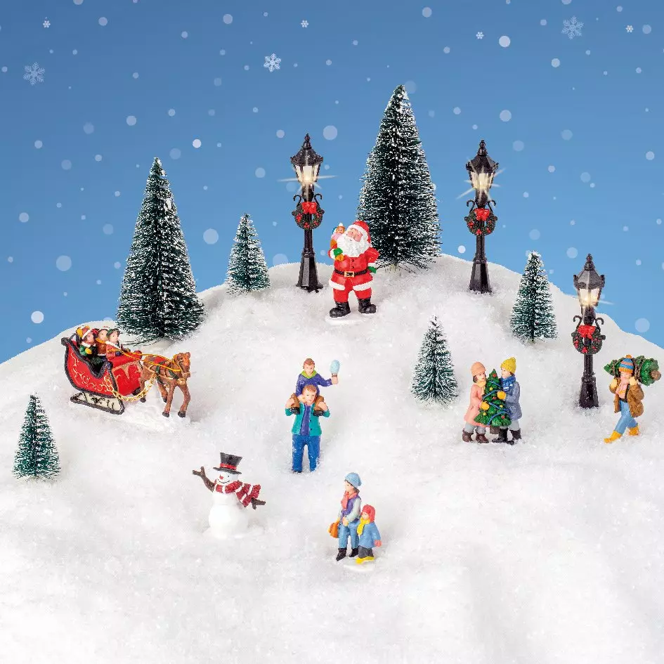 Set Figuren & Accessoires für Weihnachtsdorf Winter - Weihnachtsdörfer -  Eminza