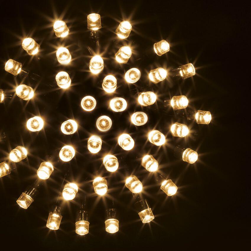 Guirlande Lumineuse à 500 Boules LED Blanc Chaud sur Câble Vert
