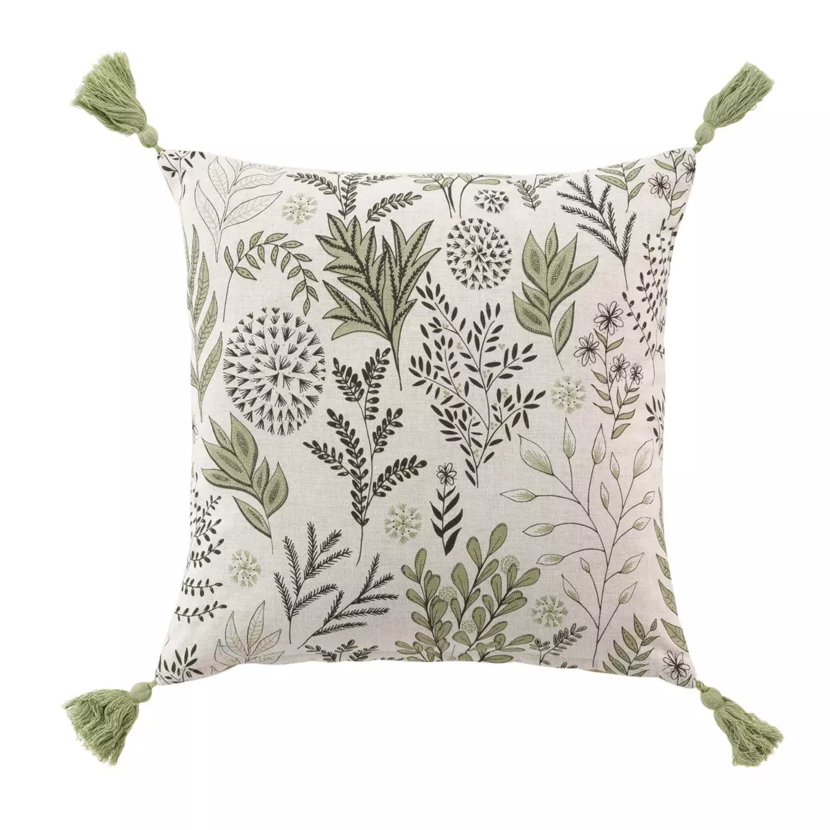 Cuscino In Cotone 40x40 Cm - Verde Anice, 400 G - Bianco - Foto 3