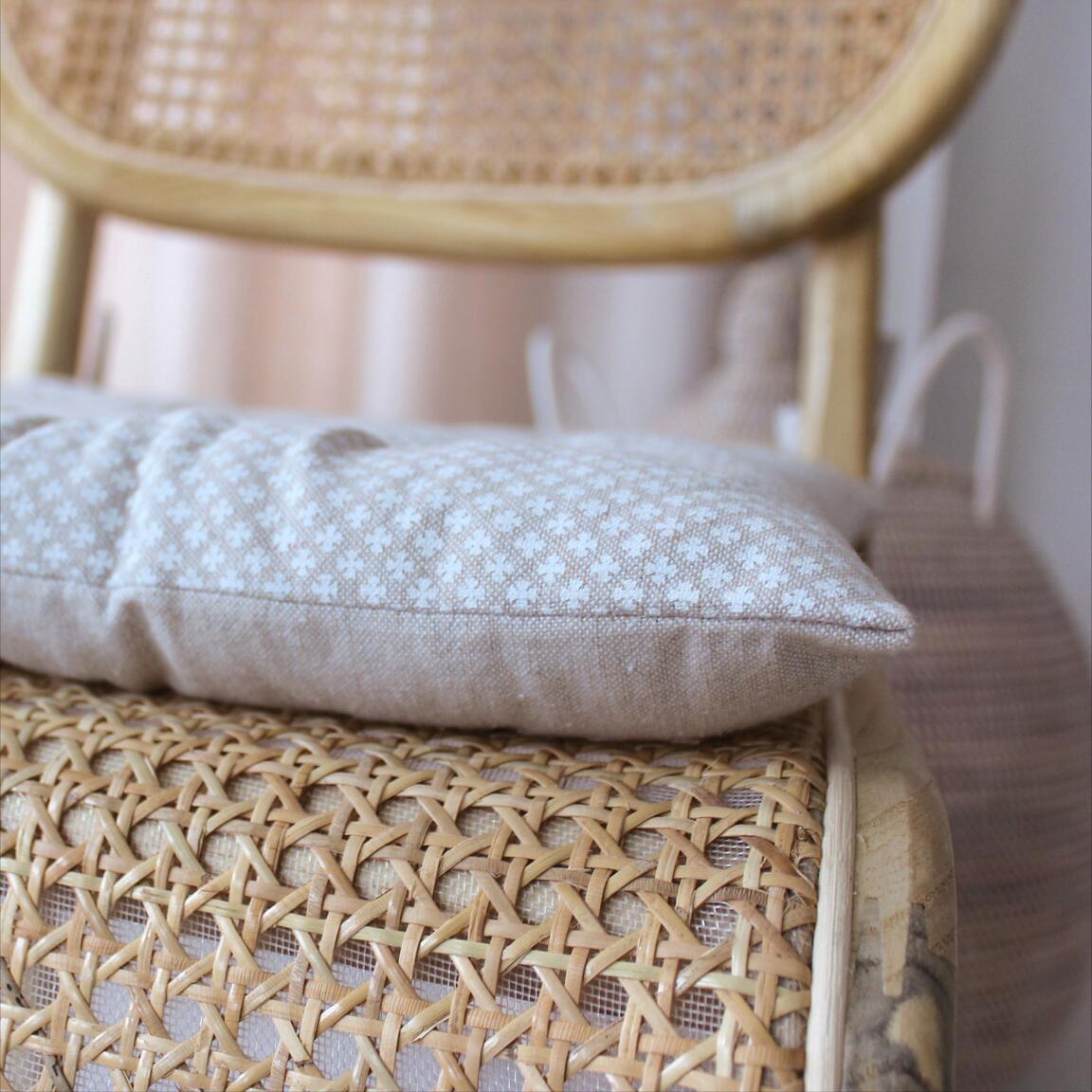 Cuscino per sedia quadrato Rosa Beige - Tessuto decorativo - Eminza