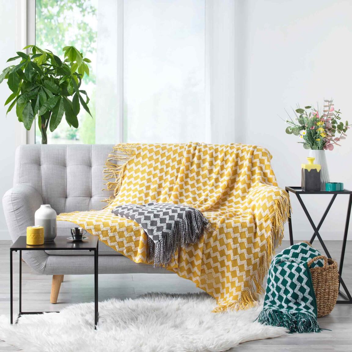 Manta de canapé (150 cm) Sheryl Amarillo - Decoración textil - Eminza