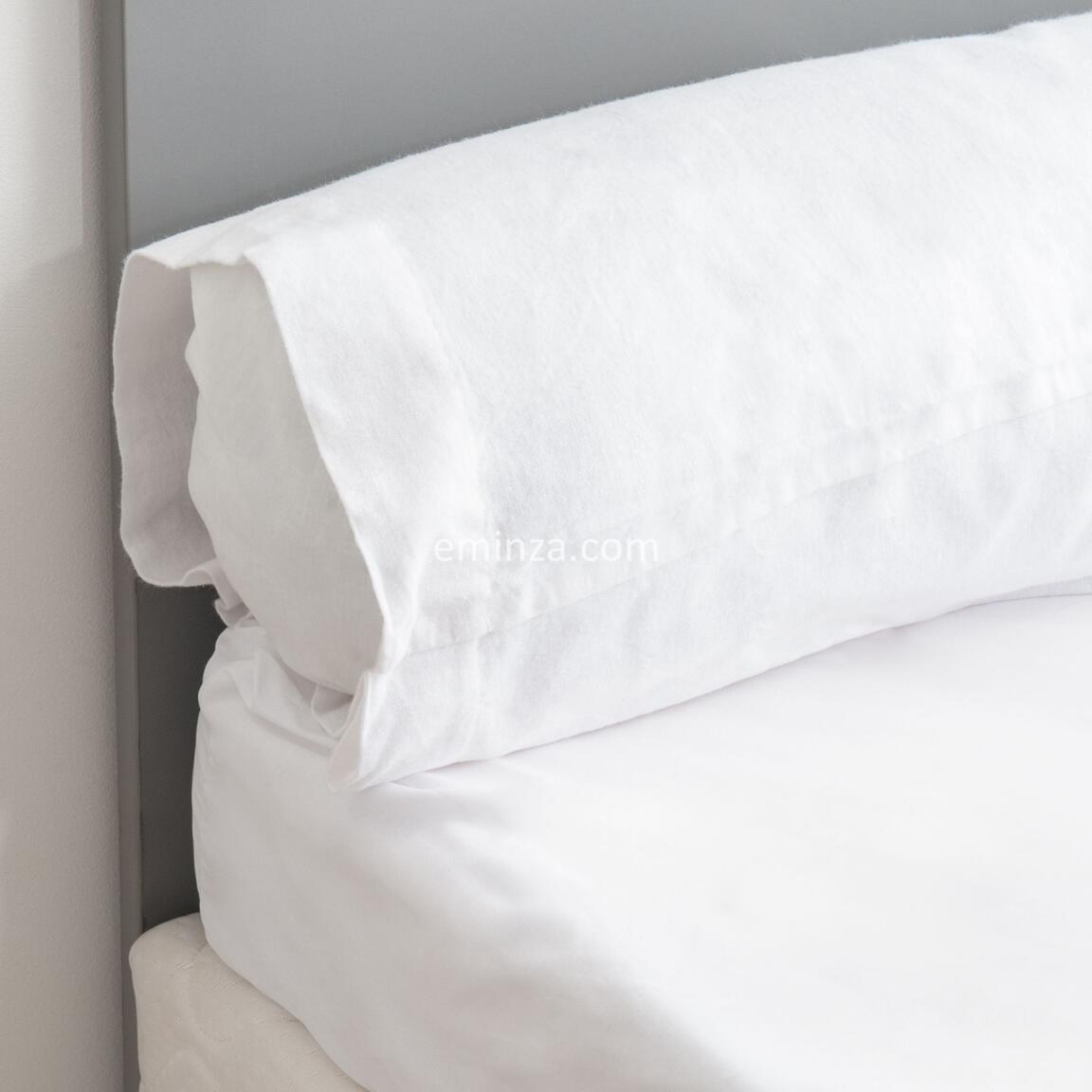 Protector para almohada larga (43 x 180 cm) Elisa Blanco - Ropa de cama -  Eminza