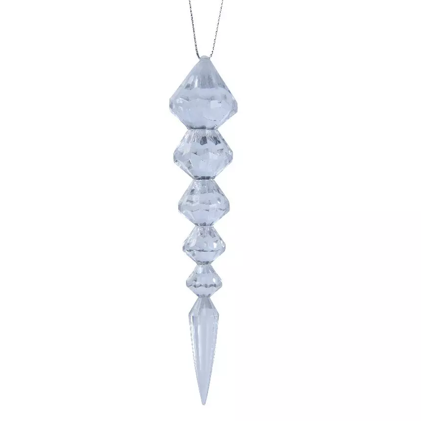 Guirlande Stalactites Transparente Pour Sapin Noël Et Mariages - Plastique Brillant Avec Ficelle Suspension - Décoration Facile