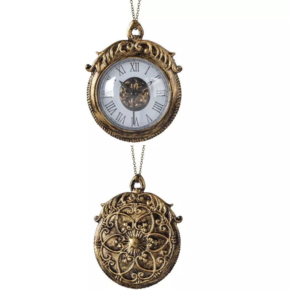 Adorno para colgar Reloj colgante retro Bronce Bola y decoraci n