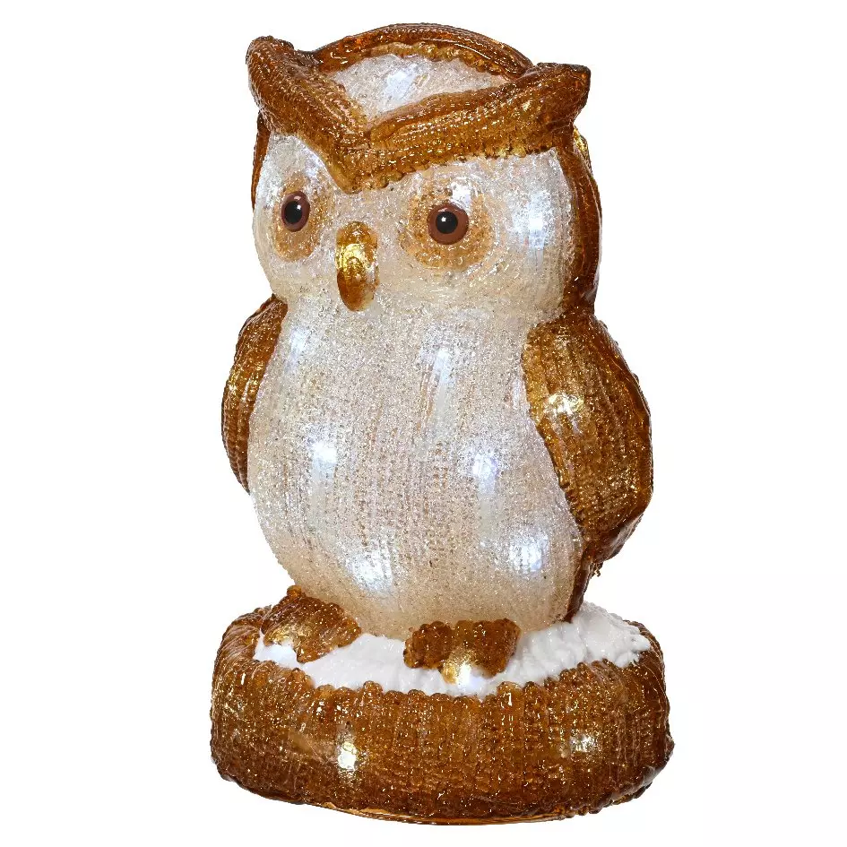 Gufo luminoso a pile Juliette Bianco freddo 30 LED Luci di