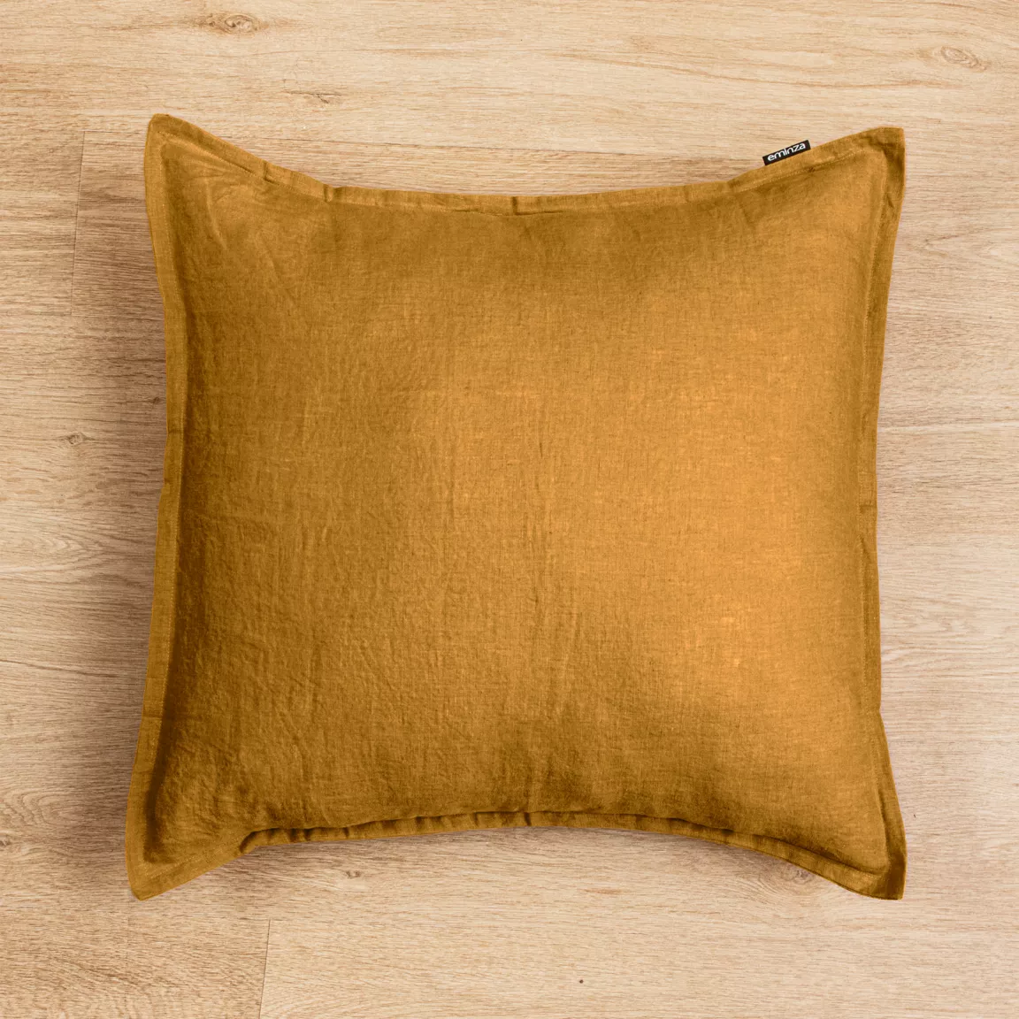 Taie d'oreiller carrée lin lavé (60 x 60 cm) Louise Caramel