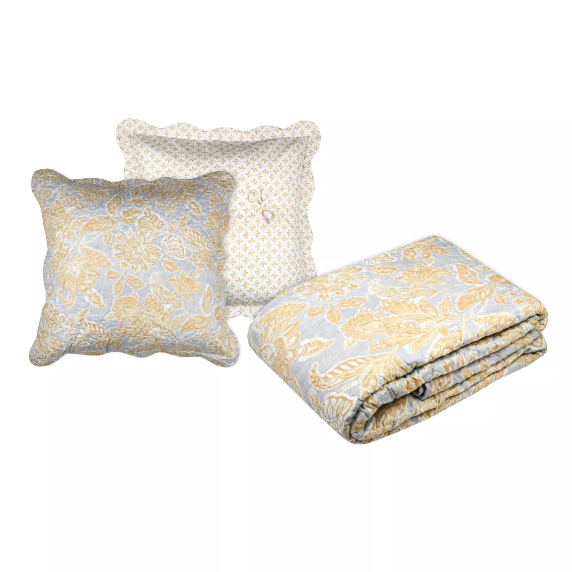 Colcha y funda de almohada 180 x 240 cm Nerya Amarillo mostaza Ropa de cama Eminza