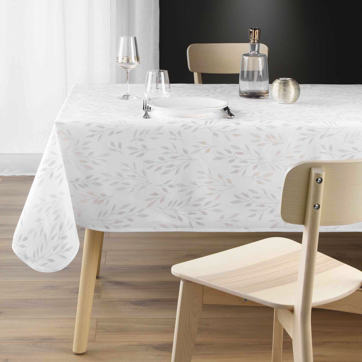 Tovaglia rettangolare antimacchia (150 x 240 cm) Lonigold Bianco -  Biancheria tavola e cucina - Eminza