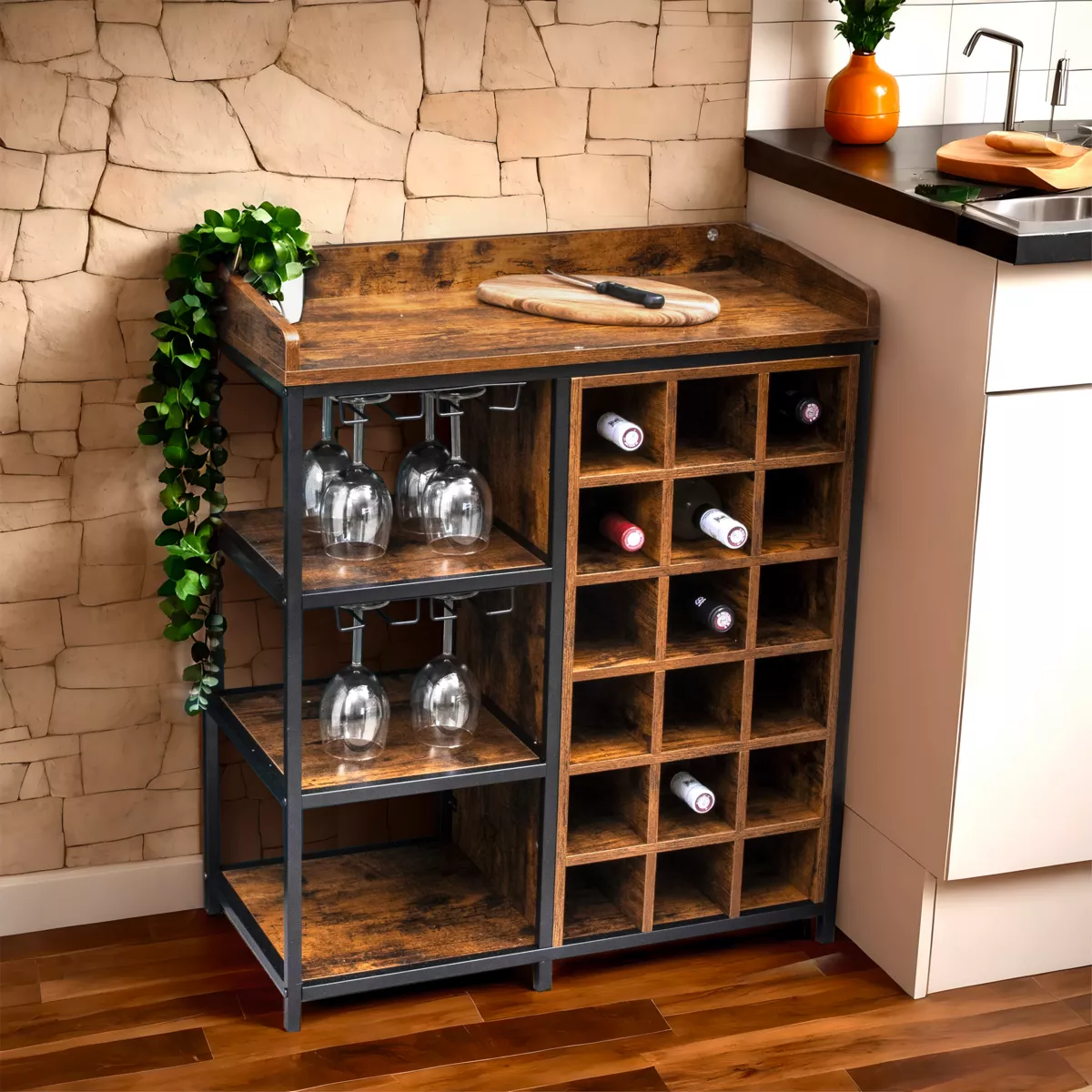 Étagère De Rangement Empilable En Plastique Pour Bouteilles D'eau/vin Et Boissons - Pour Armoire De Cuisine, Réfrigérateur, Comptoir, Garde-manger, Congélateur, Transparent (A