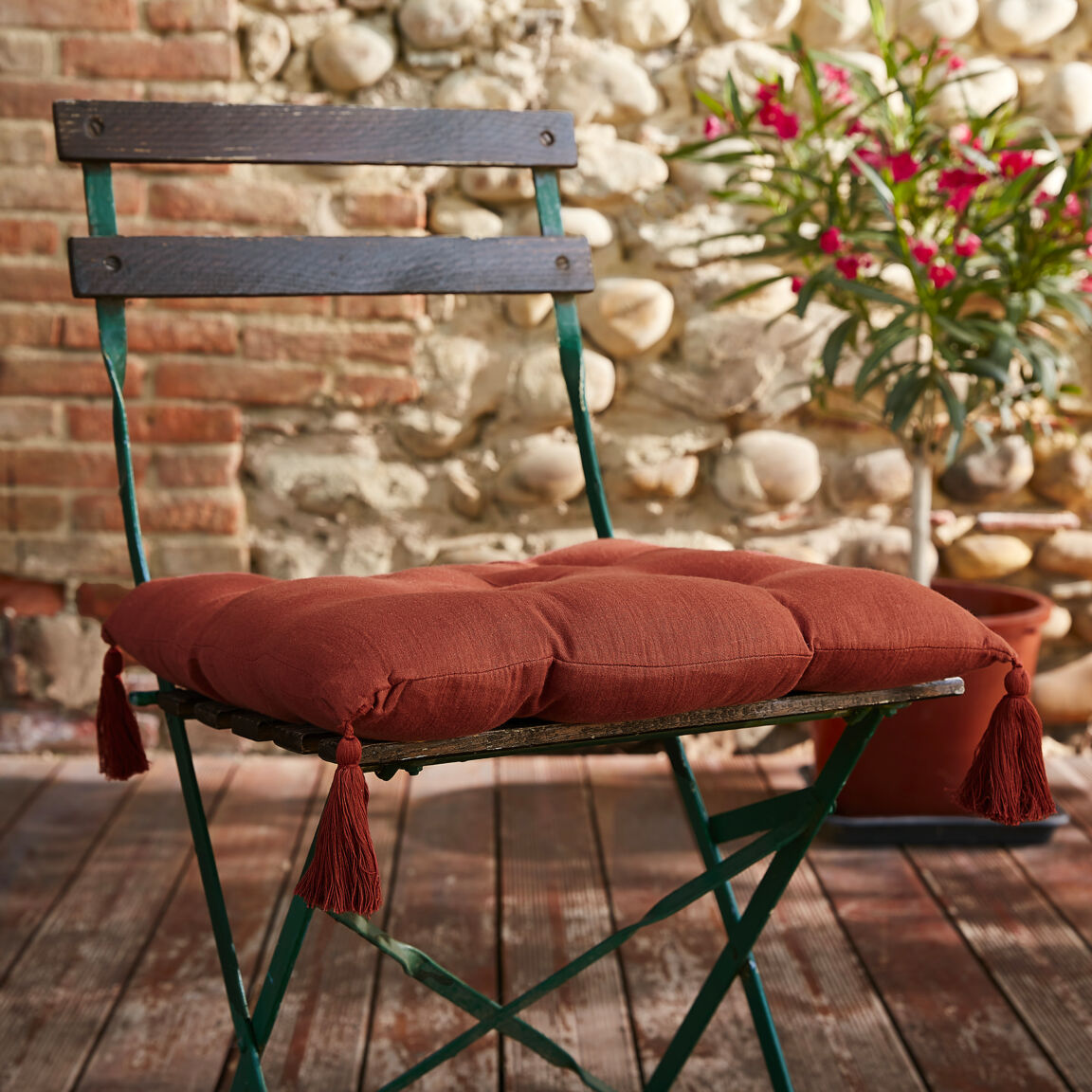 Cuscino per sedia (40 cm) Gaïa Terracotta - Tessuto decorativo - Eminza