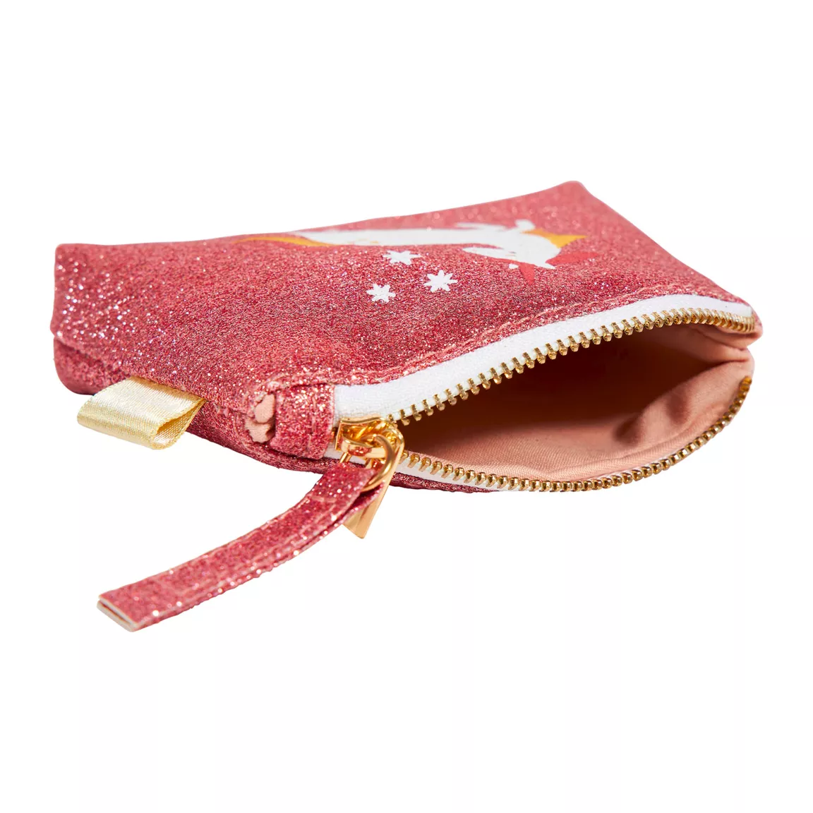 Portamonete a strass bambini 11 cm Unicorno Rosa