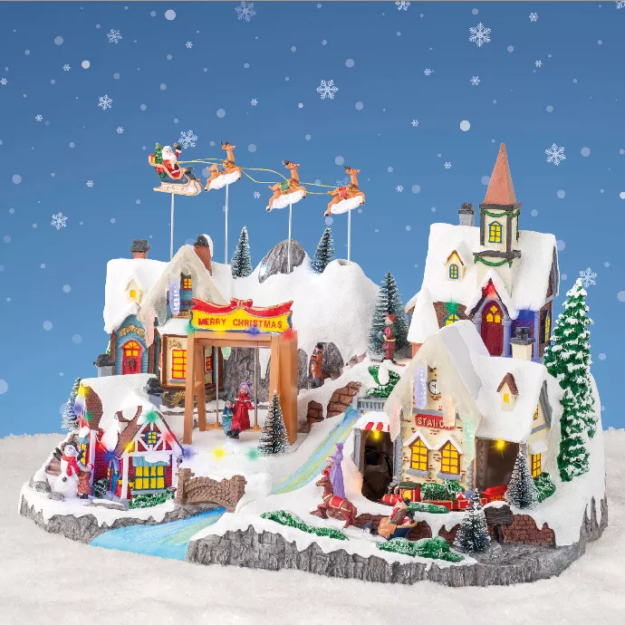 Village de noel lumineux et musical discount