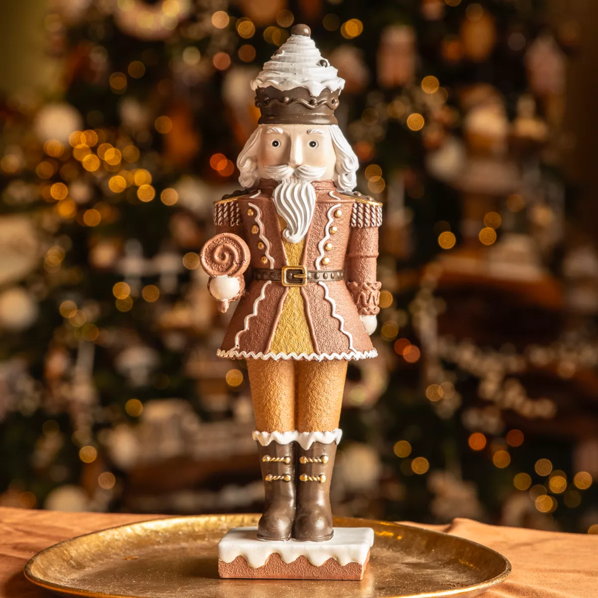 PRETYZOOM Figurine De Casse-Noisette Festive À Paillettes Soldat Casse- Noisette En Bois Décoration De Noël Peinte À La Main