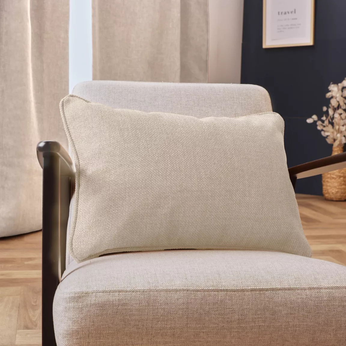 Coussin rectangulaire tissé (40 x 60 cm) Alba Beige grège