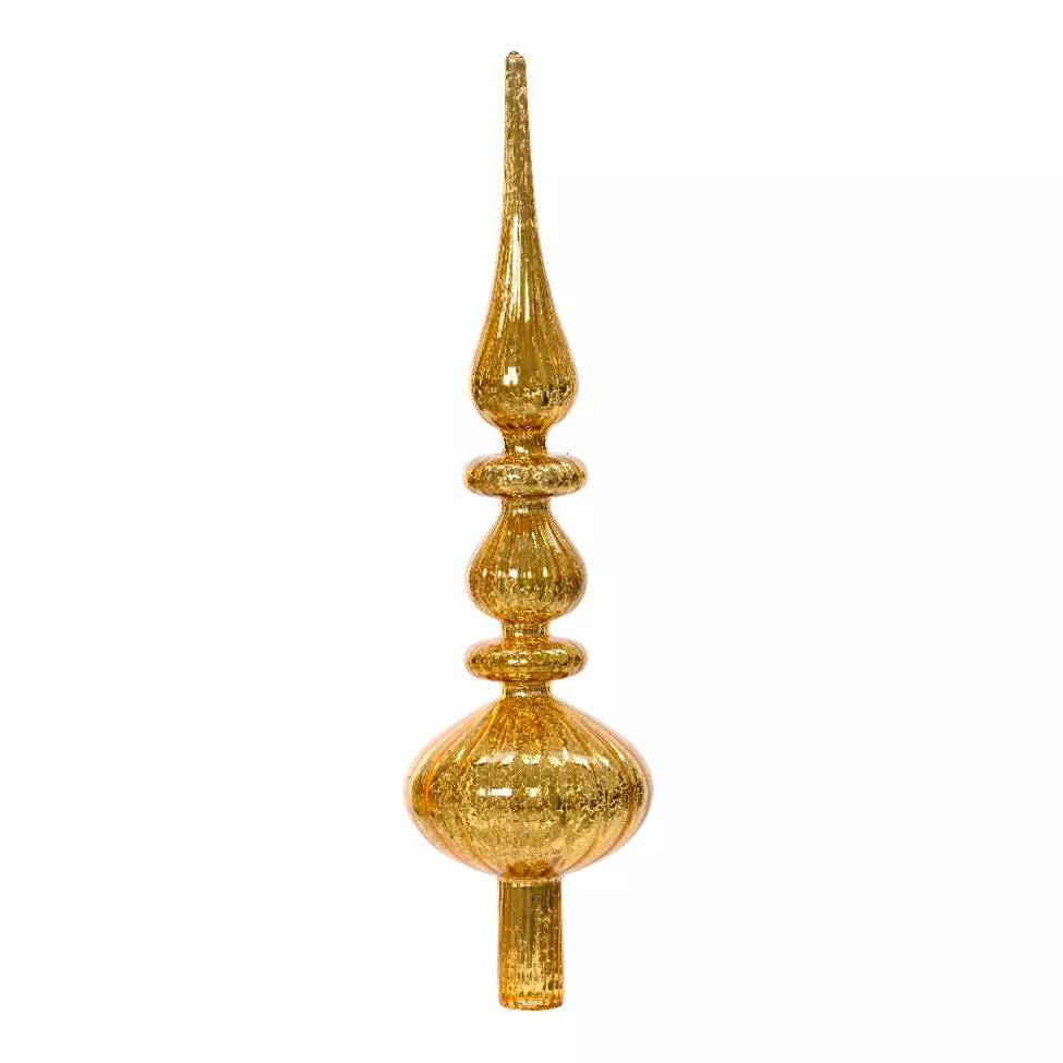 Cima dell'albero di Natale in vetro Romantico Oro