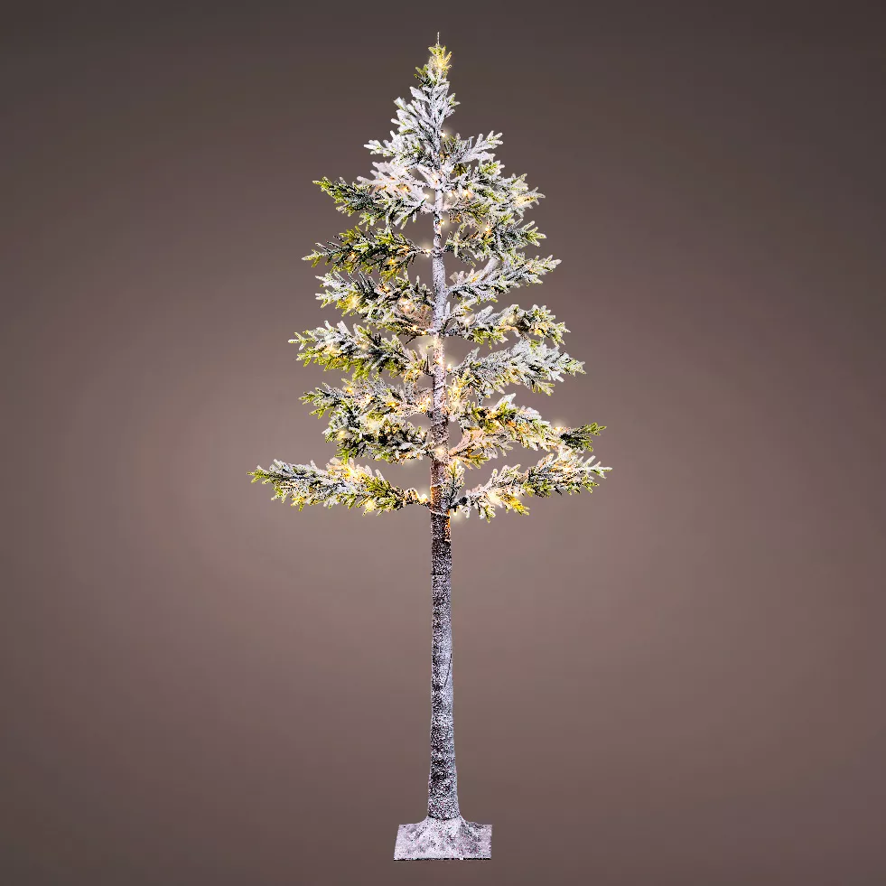 Sapin De Noël Artificiel Enneigé 135 Cm Avec 200 LED - 688 Branches PVC/PE - Base Métallique Stable - Déco Festive Pour Maison Et Boutique - 7