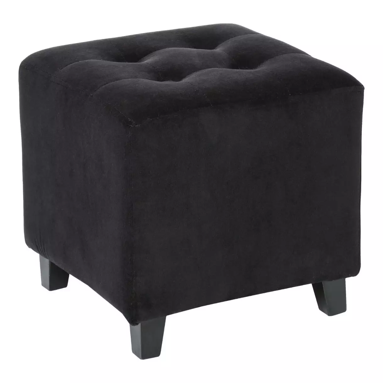 Pouf Velours Leandre Noir 1
