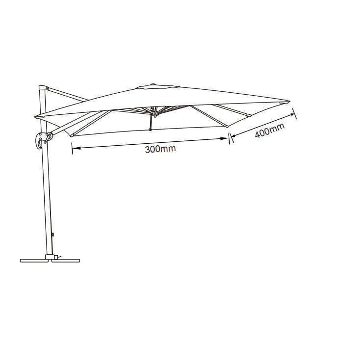 Parasol de brazo lateral rectangular Bahia (4 x 3 m) - Antracita 6