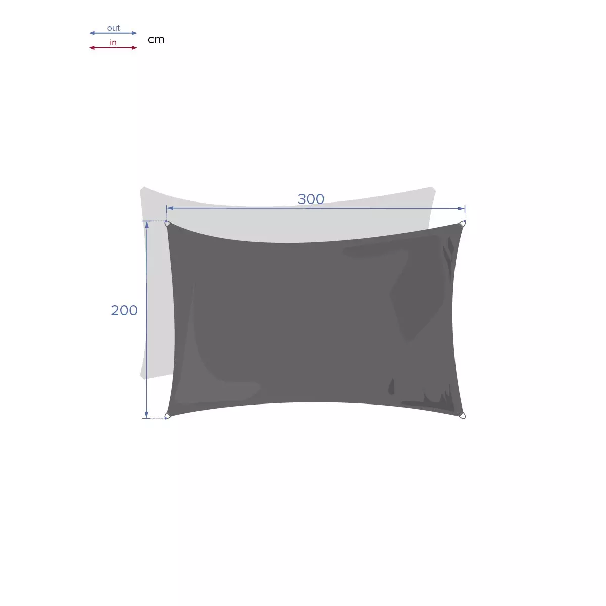 Vela de sombra Rectangular (2 x 3 m) Curacao - Gris 6