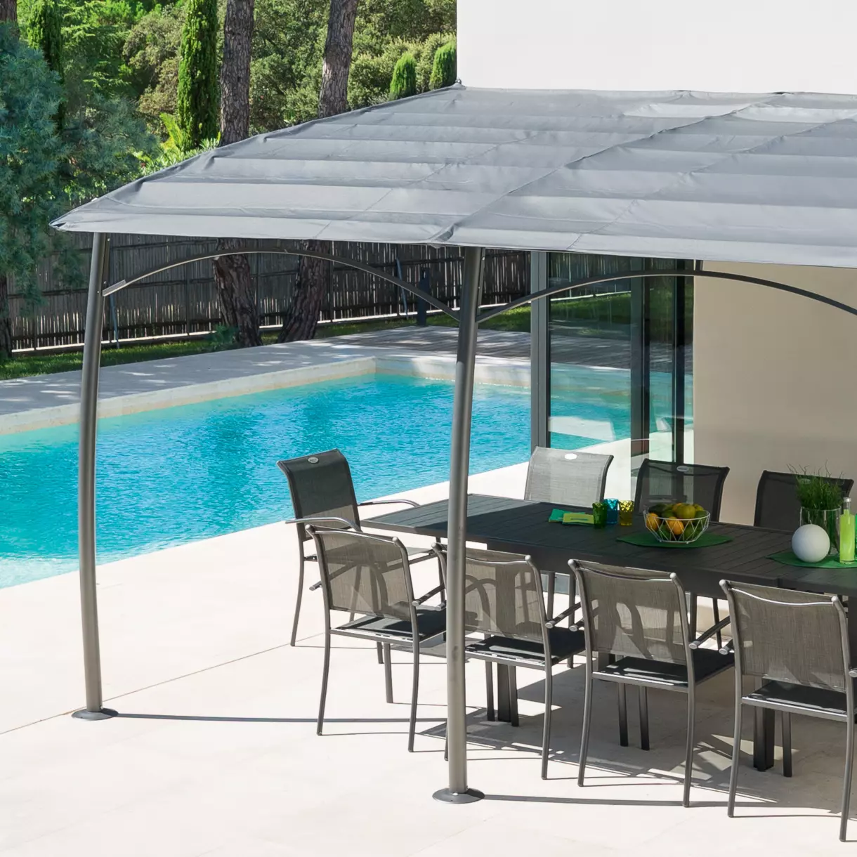 Lona para pérgola Maldivas (4 x 3 m) - Gris pizarra 1