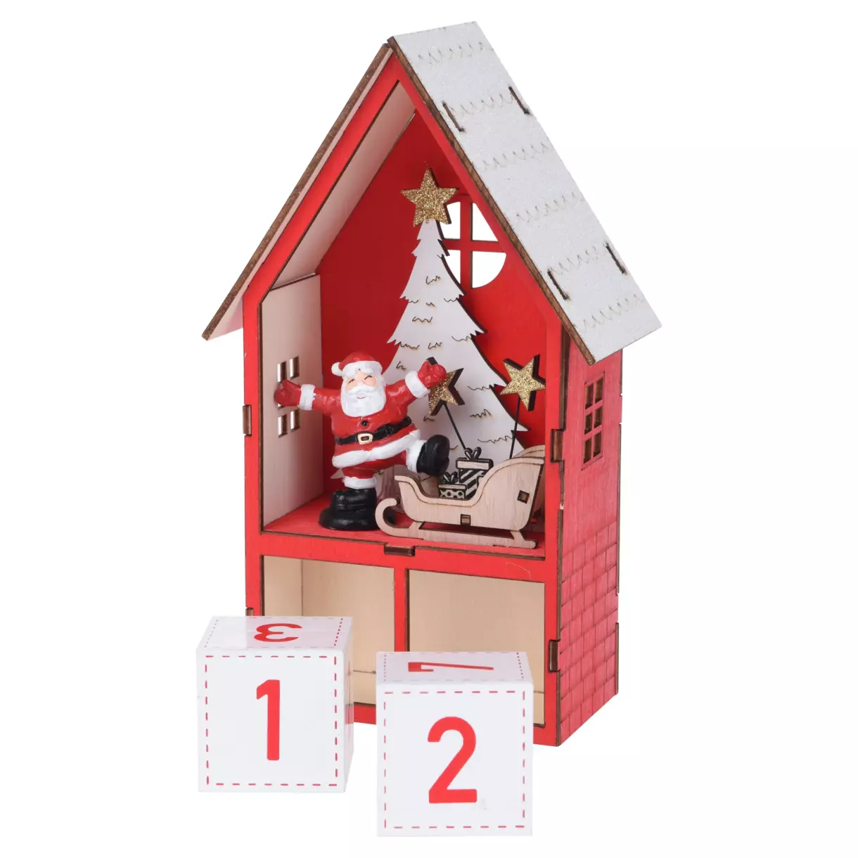 Adventskalender verlicht Huis Rood