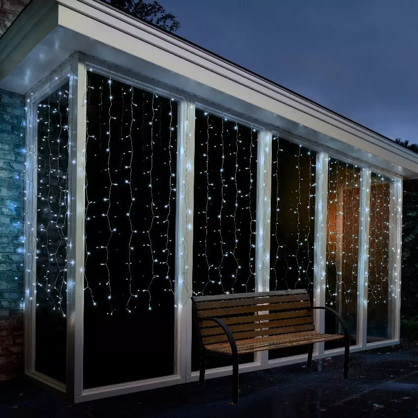 Rideau lumineux H1,50 m Super chaser Blanc froid 240 LED 1