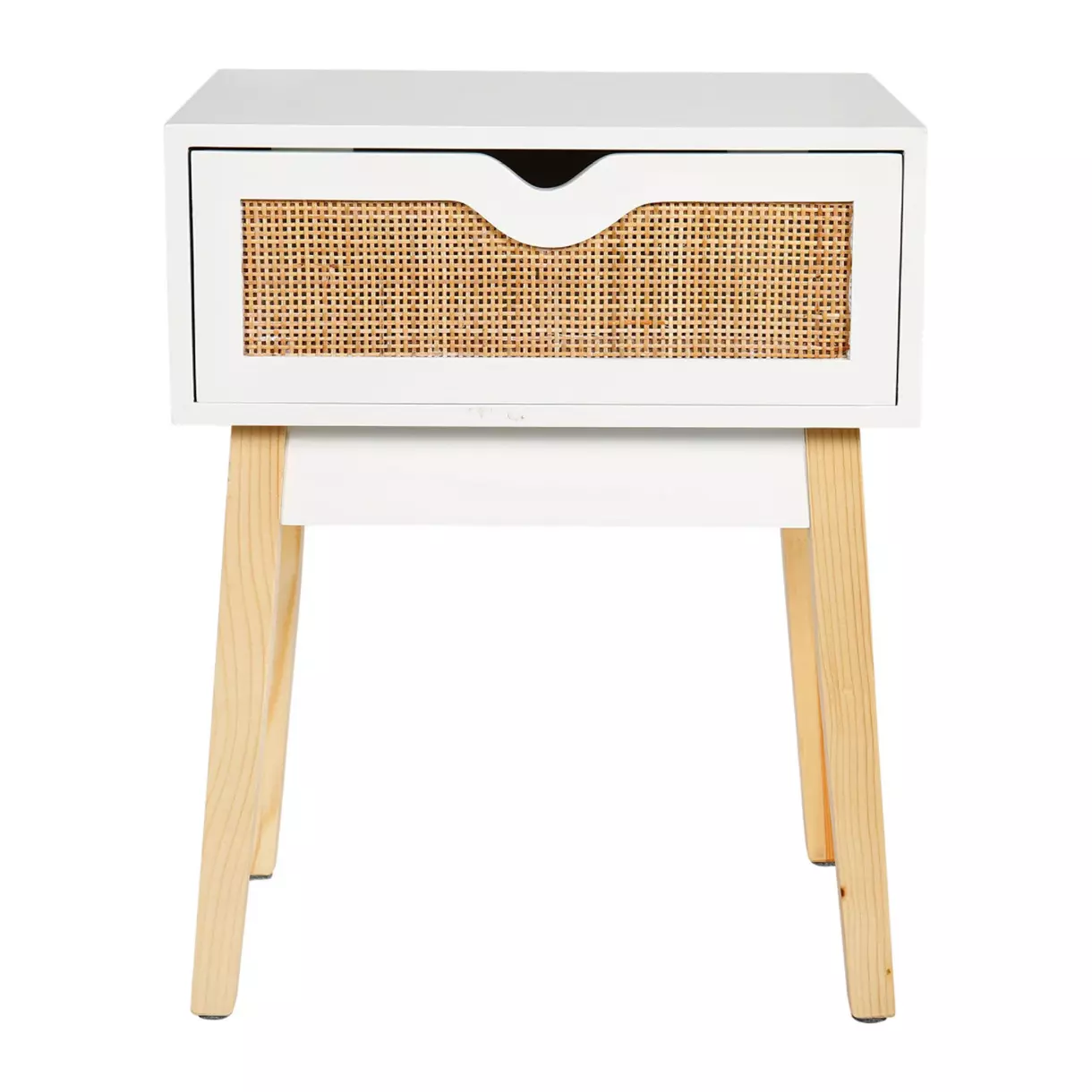 Table de chevet enfant cannage César Blanc 1