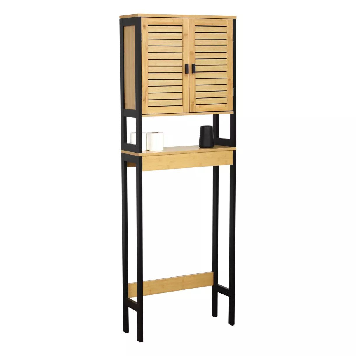 Mueble para arriba WC Cebu Negro/Madera 1