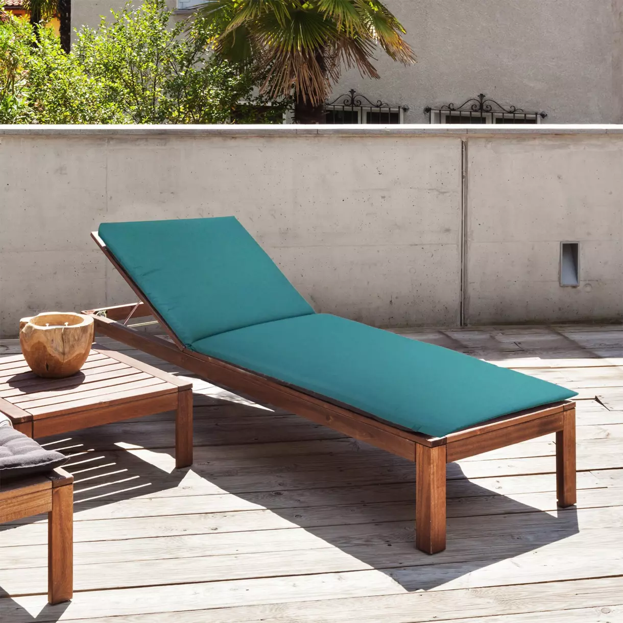 Coussin de transat déhoussable (L175 cm) Mambo Vert canard 1