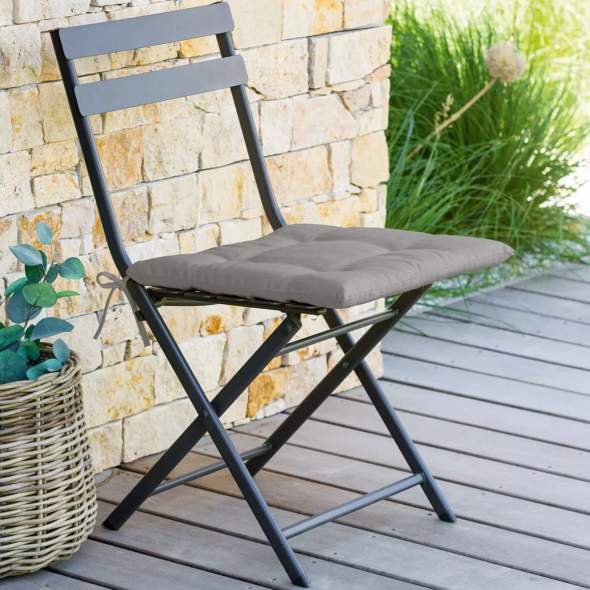 Cojín de silla acolchado Korai - Gris oscuro 1