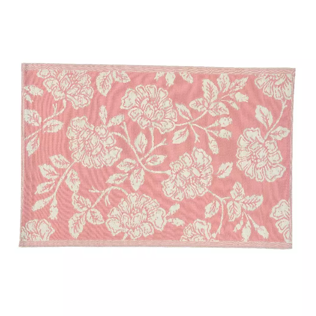 Alfombra de exterior (120 x 180 cm) Flores Rosa 1