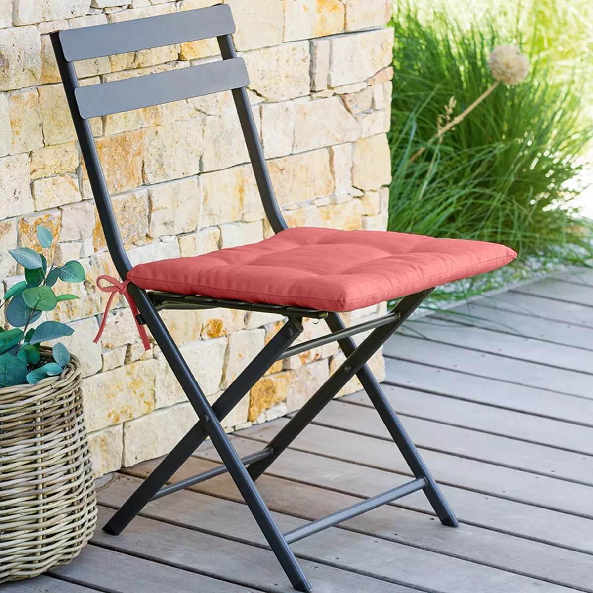 Cojín de silla acolchado Korai - Rosa Marsala 1