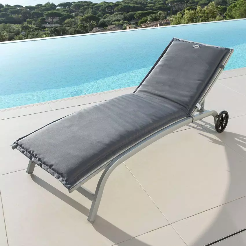 Coussin de transat déhoussable (L190 cm) Korai Gris ardoise 1