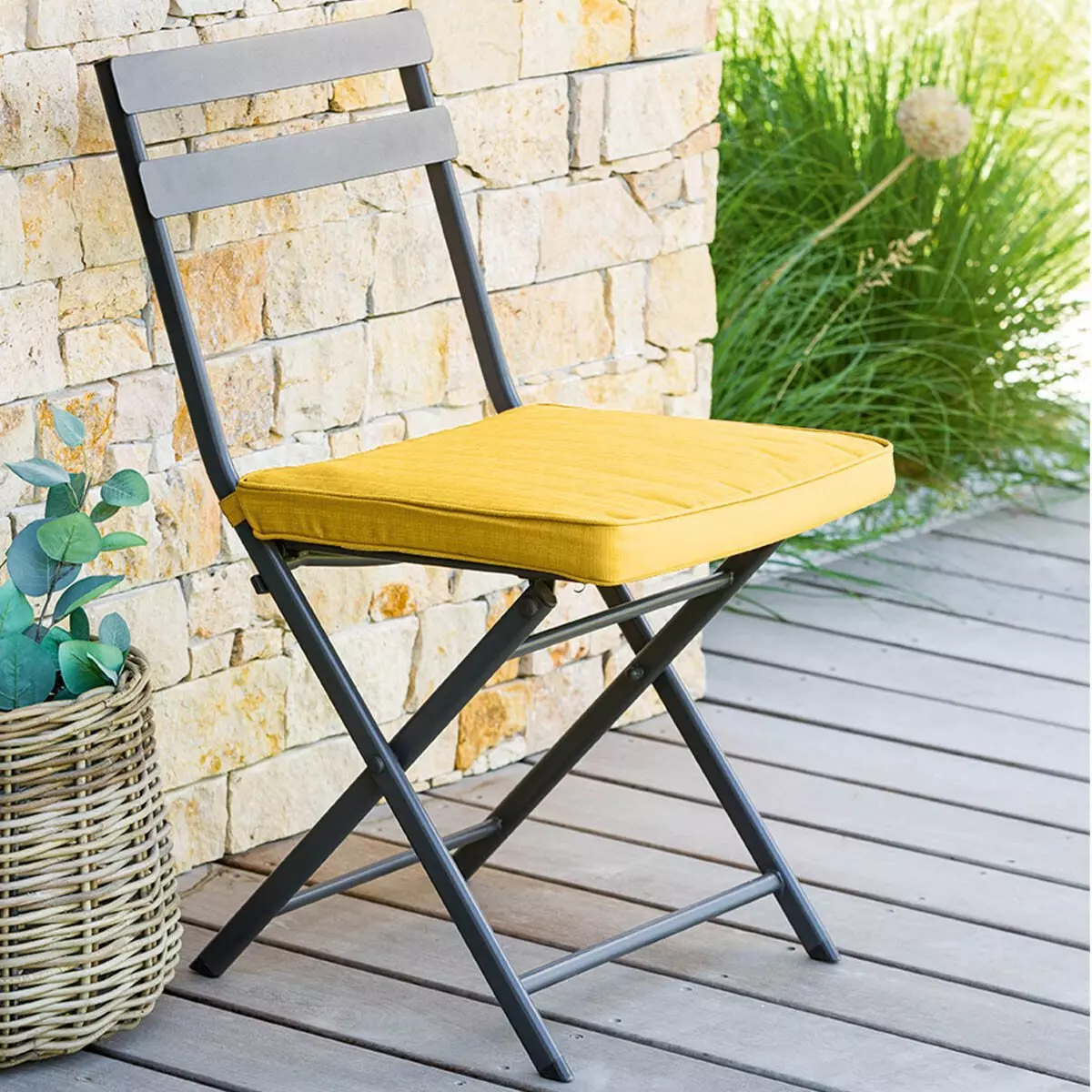 Coussin de chaise (40 cm) Korai Jaune Moutarde 1