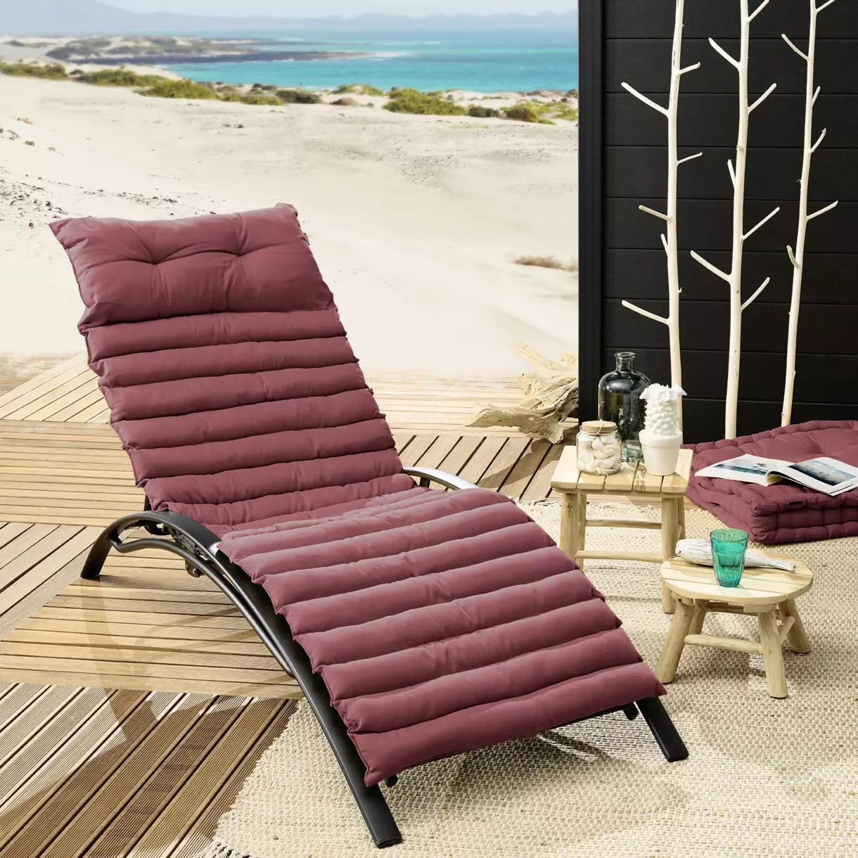 Colchón de playa enrollable (L180 cm) Pixel Pink Marsala 1