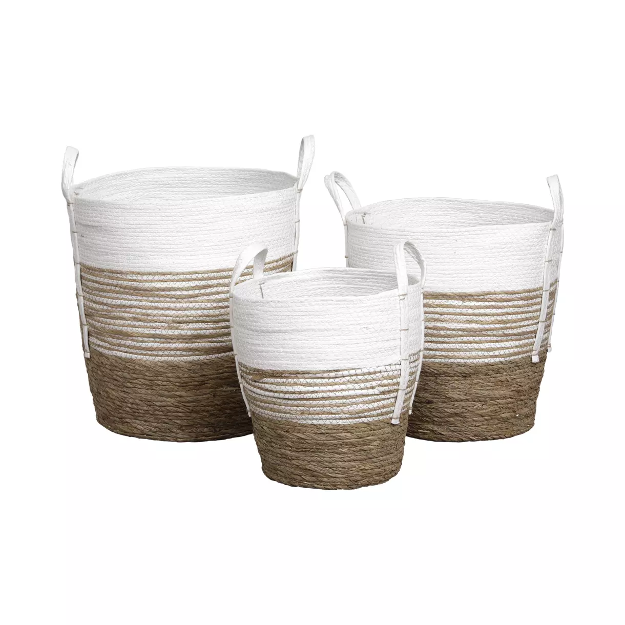 Lot de 3 paniers à linge Seo Blanc 1