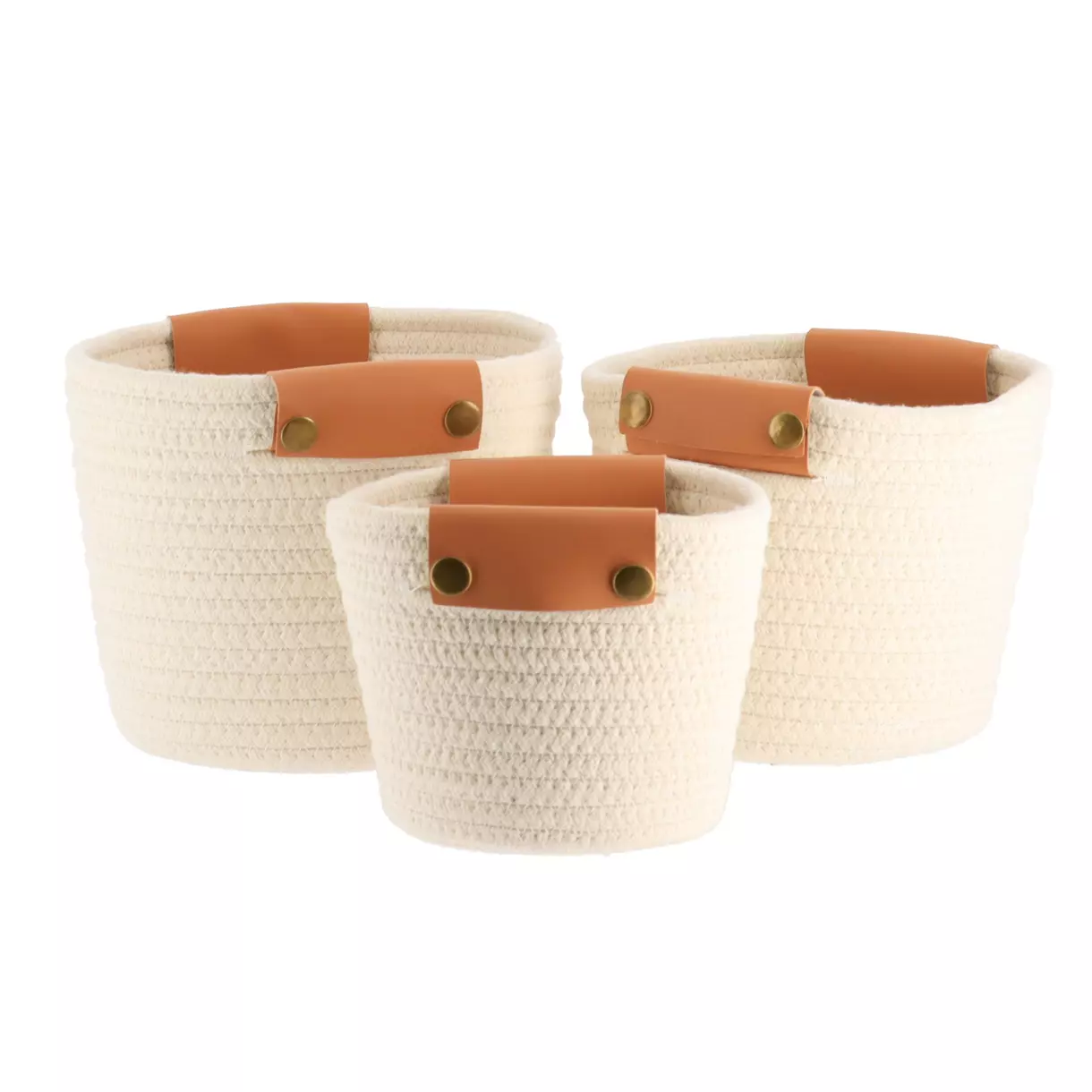 Lot de 3 paniers Simili Blanc 1