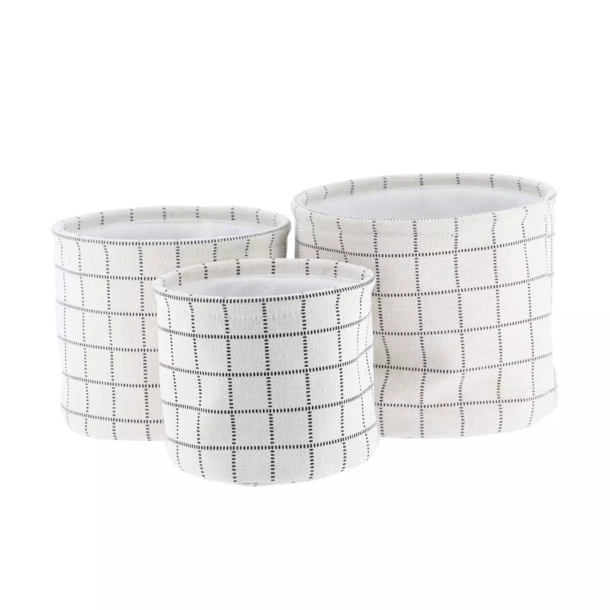 Lot de 3 paniers Carreaux Blanc 1