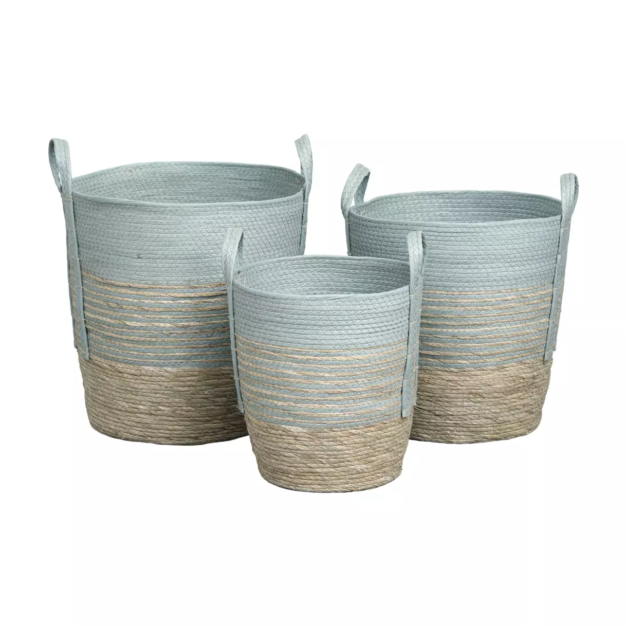 Set van 3 wasmanden (H47 cm) Seo Blauw groen